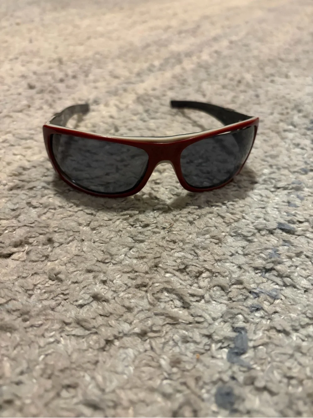 Oakley Sideways Sunglasses Brick Red White Trim Grey Lens 03-510 Case Bag